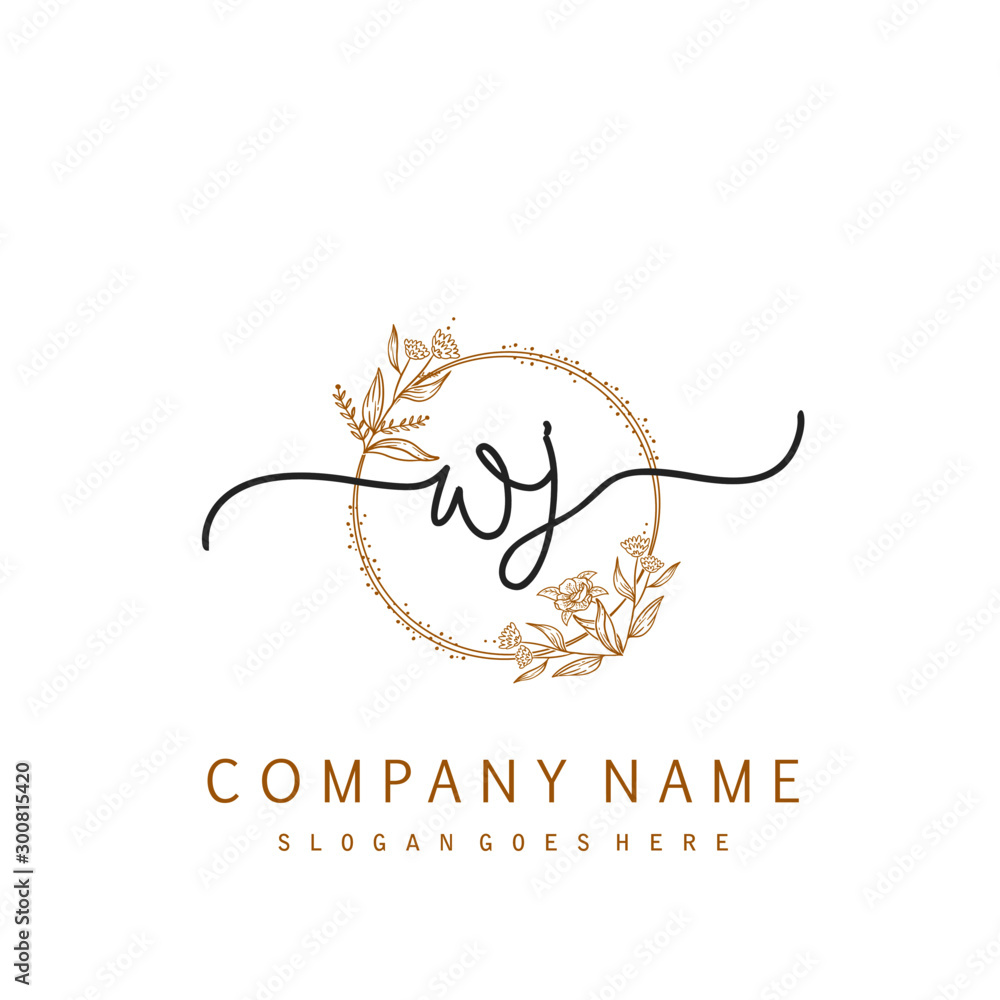 Initial WJ beauty monogram and elegant logo design, handwriting logo of ...