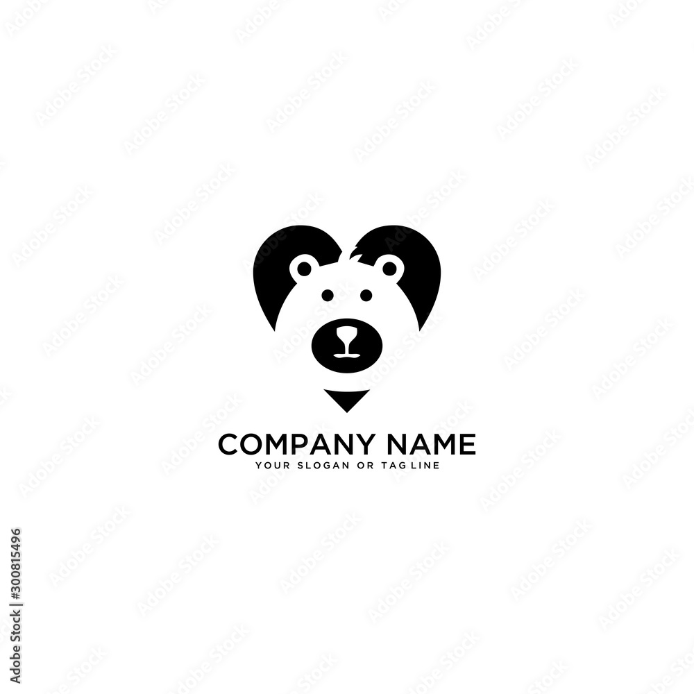 bear logo design vector template white background