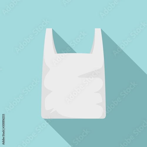 Plastic bag icon. Flat illustration of plastic bag vector icon for web design
