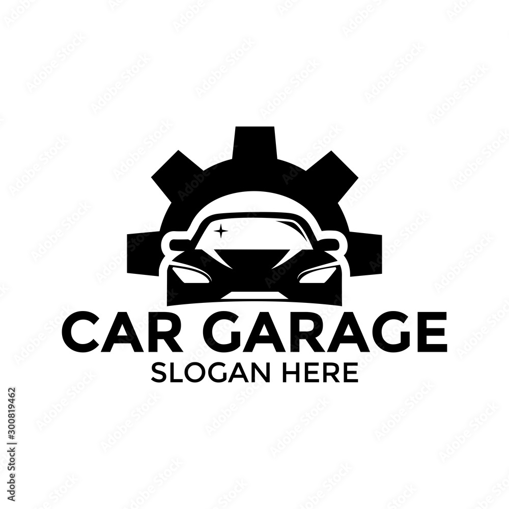 car garage logo, car repair logo design vector template Stock Vector