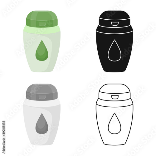 Vector illustration of bottle and aloe icon. Web element of bottle and gel vector icon for stock.