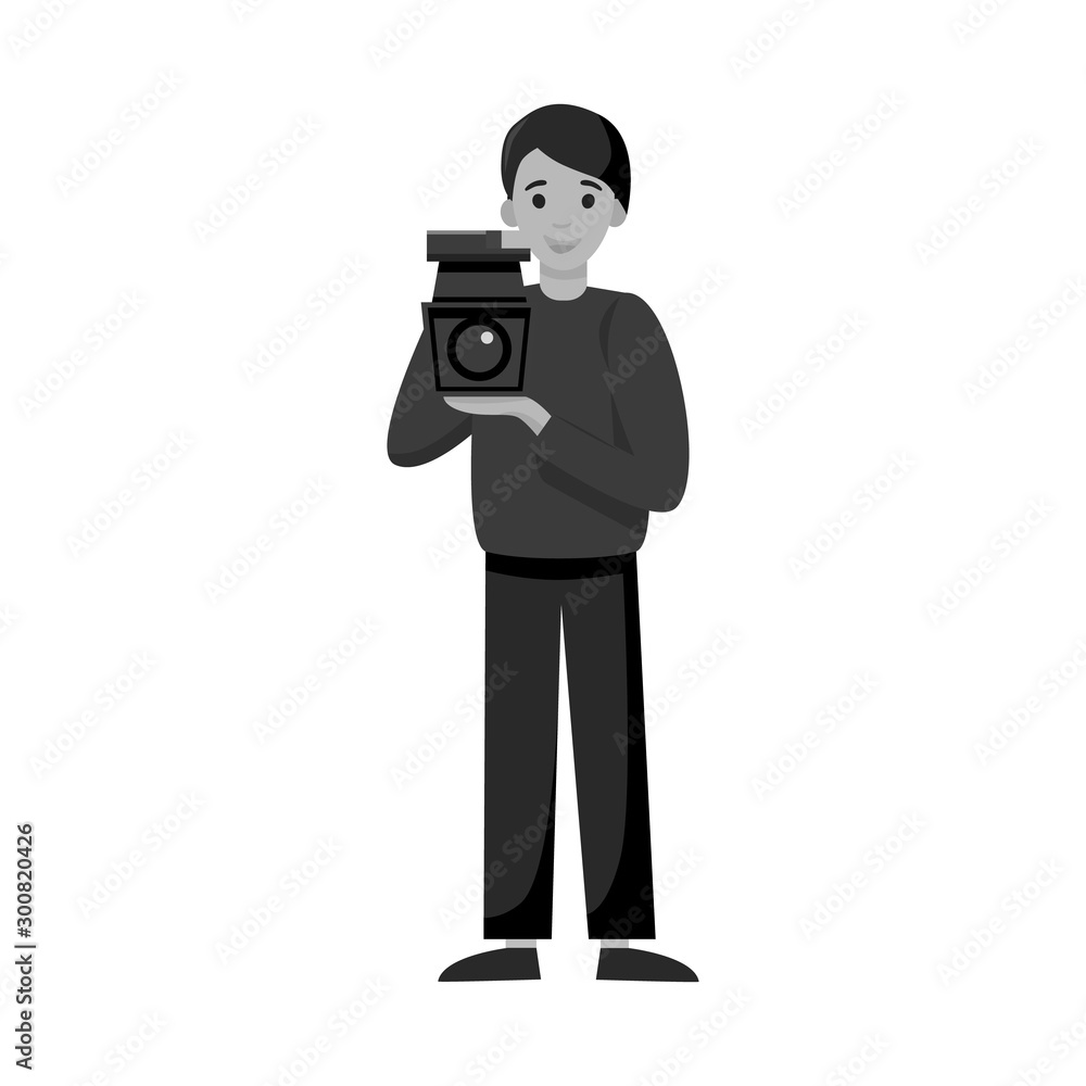 Vector illustration of operator and camera icon. Web element of operator and video stock vector illustration. Vector illustration of operator and camera icon. Web element of operator and video stock vector illustration.