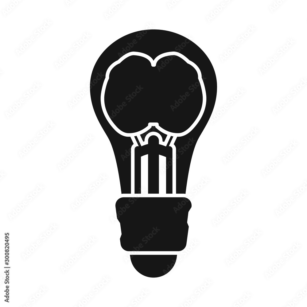 Isolated object of light and brain sign. Graphic of light and idea vector icon for stock. Isolated object of light and brain sign. Graphic of light and idea vector icon for stock.