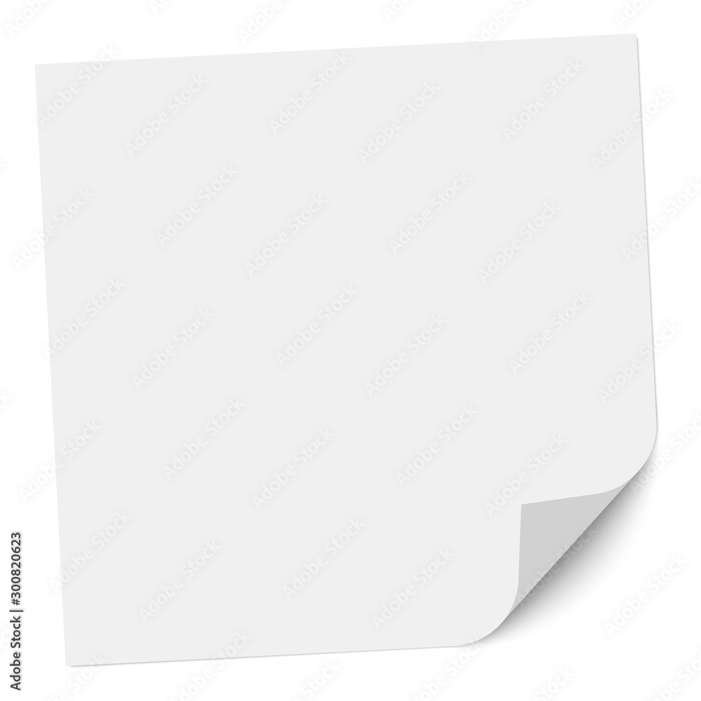 Note paper with a bent right bottom corner. Vector illustration. Note paper with a bent right bottom corner. Vector illustration.