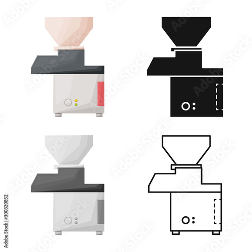 Vector illustration of mincer and machine logo. Web element of mincer and mixer stock vector illustration.
