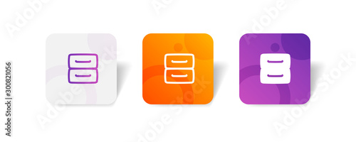 File cabinet round icon in outline and solid style with colorful smooth gradient background  suitable for UI  app button   infographic  etc