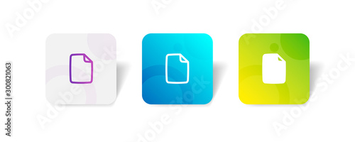 File round icon in outline and solid style with colorful smooth gradient background, suitable for UI, app button,  infographic, etc