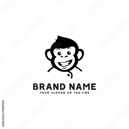 monkey logo design vector template white background