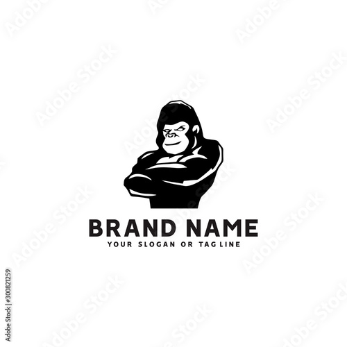 monkey logo design vector template white background