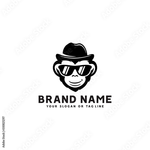 monkey logo design vector template white background