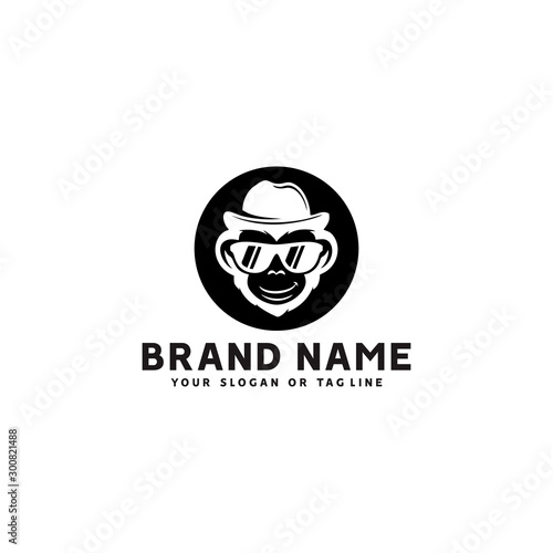 monkey logo design vector template white background © WEIDOE art