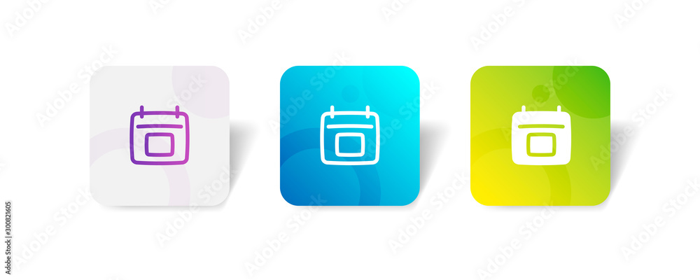 Calendar round icon in outline and solid style with colorful smooth gradient background, suitable for UI, app button, infographic, etc Calendar round icon in outline and solid style with colorful smooth gradient background, suitable for UI, app button, infographic, etc