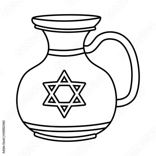 happy hanukkah teapot jar icon