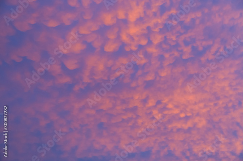 Orange clouds before sunset