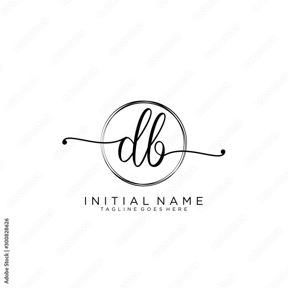 DB Initial handwriting logo with circle template vector. DB Initial handwriting logo with circle template vector.