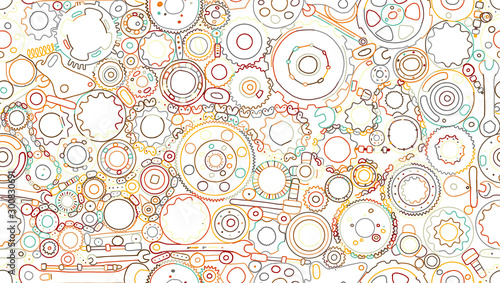 Auto spare parts and gears, seamless pattern for your design
