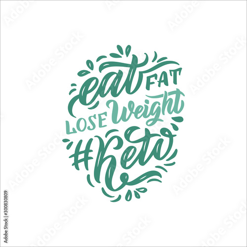 Hand drawn logo phrase for ketogenic diet