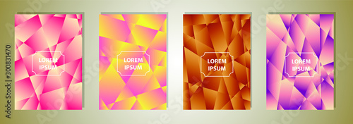 Wallpaper Mural Set of colorful polygonal Vector EPS 10 illustration Gradient Background Texture. Simply geometric pattern. Template for design, banner, flyer, wallpaper, brochure, smartphone screen, mobile app.  Torontodigital.ca