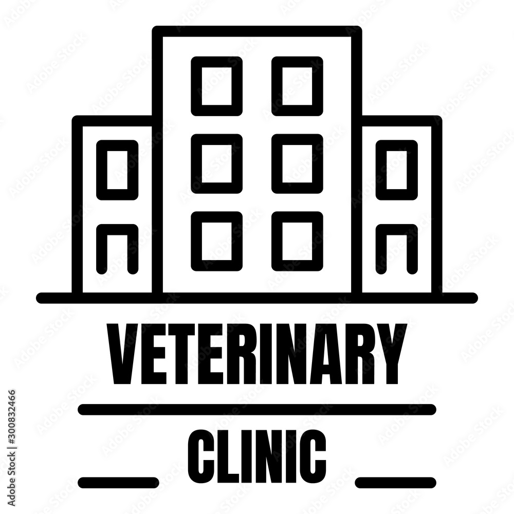 Obraz premium Veterinary clinic logo. Outline veterinary clinic vector logo for web design isolated on white background