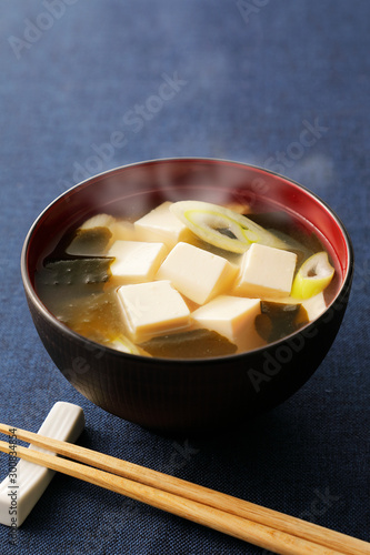 Billede på lærred 味噌汁 Japanese miso soup