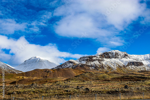 snow covered mountains in Hverir, Iceland