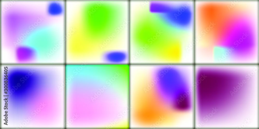 Fototapeta premium Set of Vector EPS 10 illustration Gradient Background Texture. Template for design, banner, flyer, business card, poster, wallpaper, brochure, smartphone screen, mobile app.