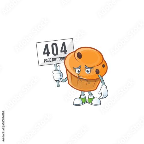 Pastry brioche mascot with pouting bring board cartoon character