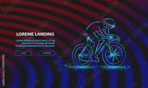 Cycling race. Vector Sport Background for Landing Page Template.