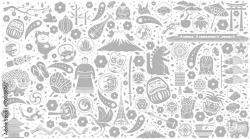 Vector illustration color background Welcome to Japan