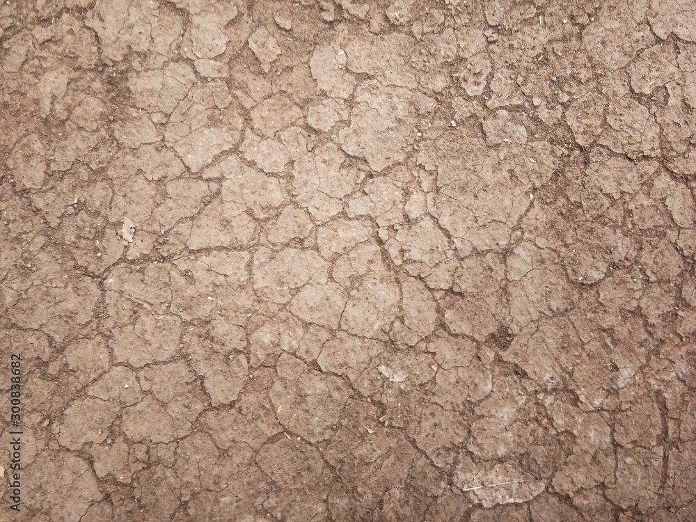 The ground has cracks in the top view for the background The ground has cracks in the top view for the background