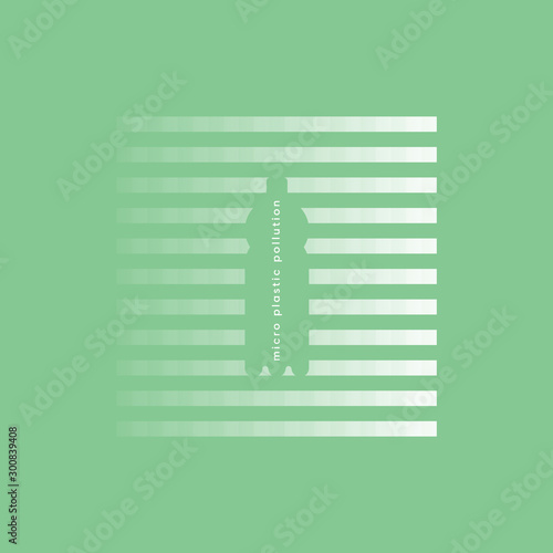 Micro plastic pollution eco problem vector concept.
