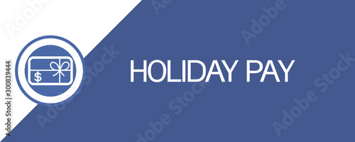Holiday pay.Sign. Credit card tied into a gift bow, illustrative-graphic image.