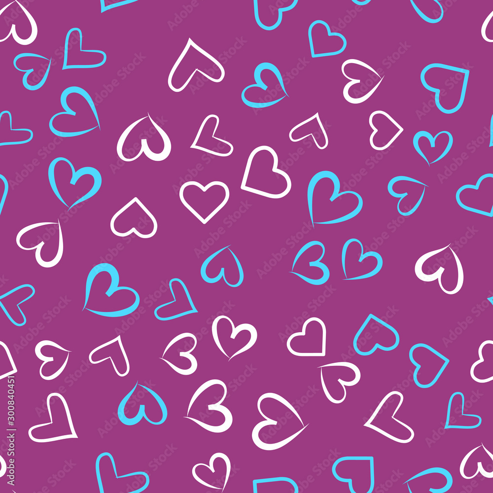 Hearts for Valentine's Day. Romantic feeling and love. Seamless vector EPS 10. Abstract geometric pattern. Multicolor Figures. Texture for print and Banner. Flat style Hearts for Valentine's Day. Romantic feeling and love. Seamless vector EPS 10. Abstract geometric pattern. Multicolor Figures. Texture for print and Banner. Flat style