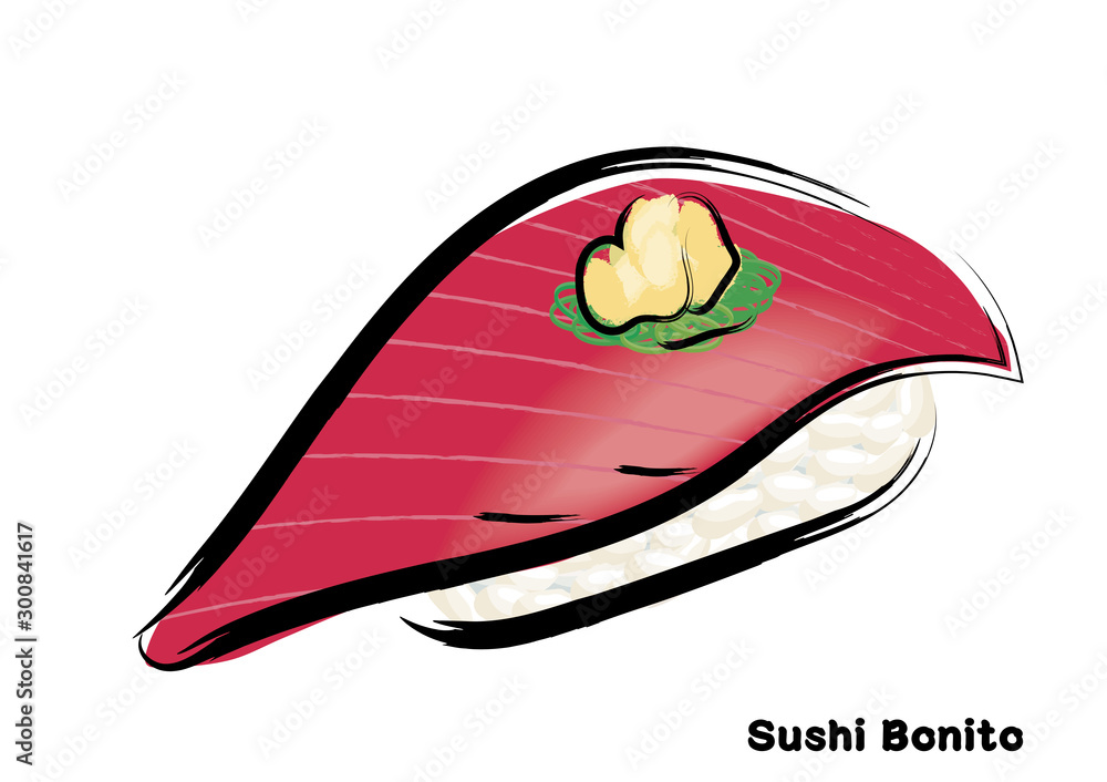 筆タッチ 手描きの寿司 鮨のイラスト 鰹 カツオの握り寿司のイラスト Illustration Of Traditional Japanese Food Nigiri Sushi Stock Vector Adobe Stock 筆タッチ 手描きの寿司 鮨のイラスト 鰹 カツオの握り寿司のイラスト Illustration Of Traditional Japanese Food Nigiri Sushi Stock Vector Adobe Stock