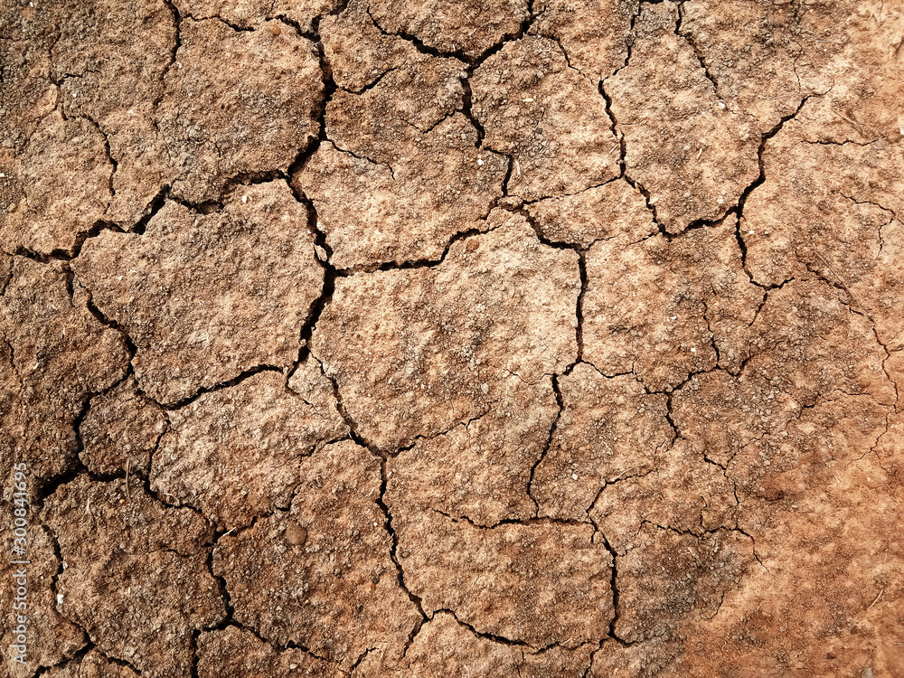 The ground has cracks in the top view for the background The ground has cracks in the top view for the background