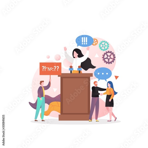 Political speech vector concept for web banner, website page