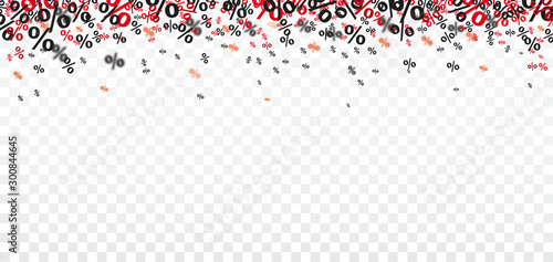 Black and Red Percents Confetti Transparent