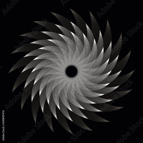 wired wings feathers swirl silver black