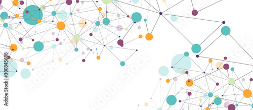 Line points connections geometric abstract background.