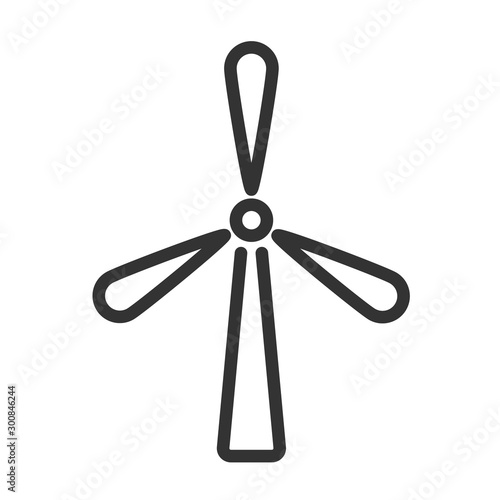 Wind turbine line vector icon isolated on white background. Wind generator outline flat icon for web and ui design. Eco friendly alternative energy concept.