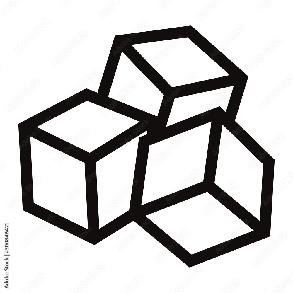Cube vector icon. Cubic illustration symbol. ice sign or logo. Cube vector icon. Cubic illustration symbol. ice sign or logo.