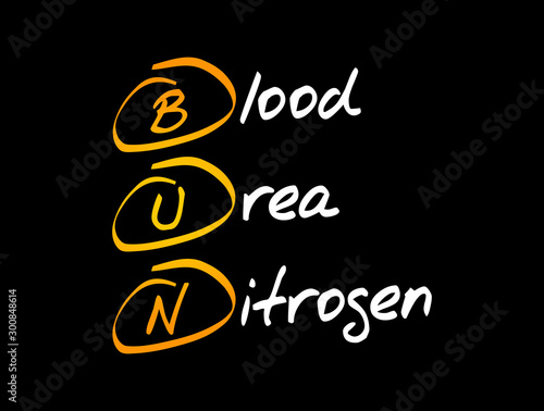 BUN - Blood Urea Nitrogen acronym, medical concept background