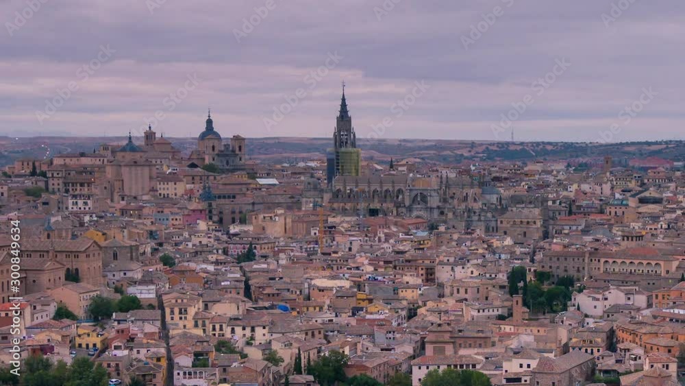 Close up timelapse of Toledo Cathedral at sunset. Day to night time lapse in Toledo. Close up timelapse of Toledo Cathedral at sunset. Day to night time lapse in Toledo.