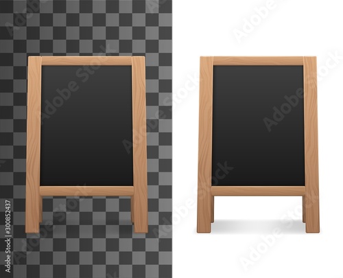 Empty blank blackboard advertising menu chalkboard