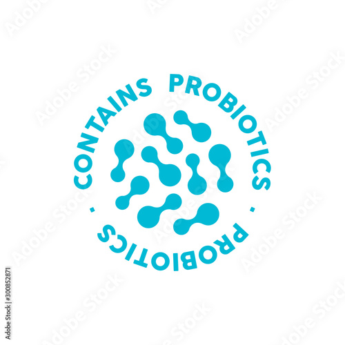 Contains probiotics vector icon label