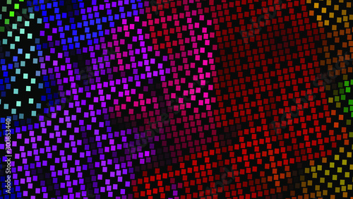 Geometric design. Halftone geometric design with a set of colorful abstract rhombuses. Multicolor, rainbow vector layout with lines, rectangles. Decorative design in an abstract style with rectangles.