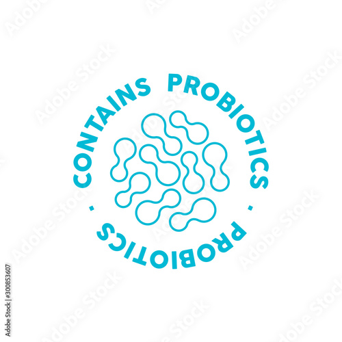 Contains probiotics vector icon label