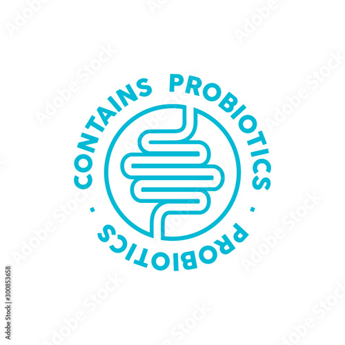 Contains probiotics vector icon label
