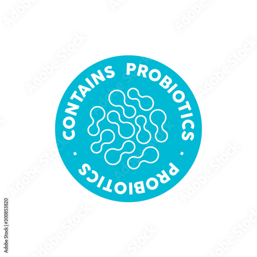 Contains probiotics vector icon label