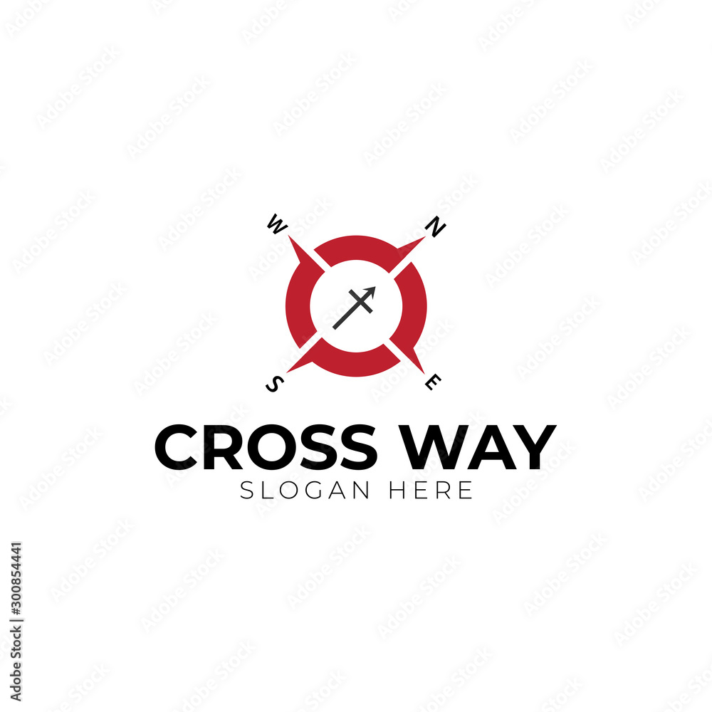compass cross way logo vector concept with simple, and unique styles compass cross way logo vector concept with simple, and unique styles